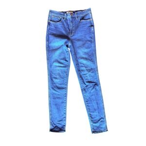 Madewell 10 Roadtripper High Rise Skinny Jeans Medium Wash Blue 28T Tall